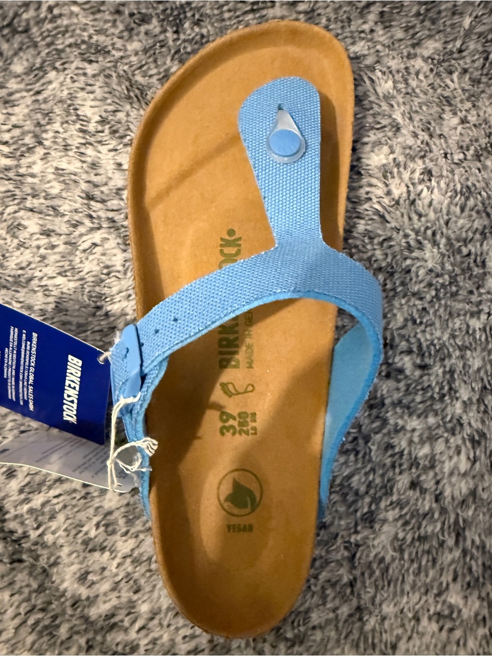 Brand New Birkenstock Women Sky Blue Thong Sandal